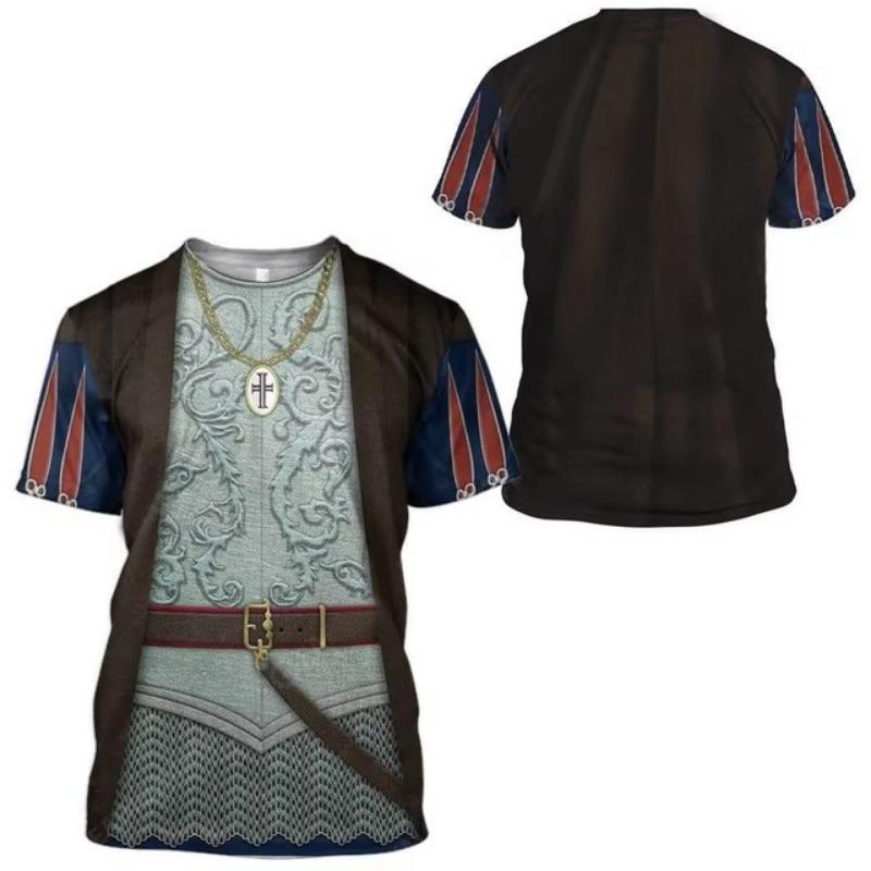 Cosplay Uniform 3D-Druck T-Shirt Mann Sommer O-Ausschnitt Kurzarm Übergroßes Top Casual Tee Lose Streetwear Harajaku