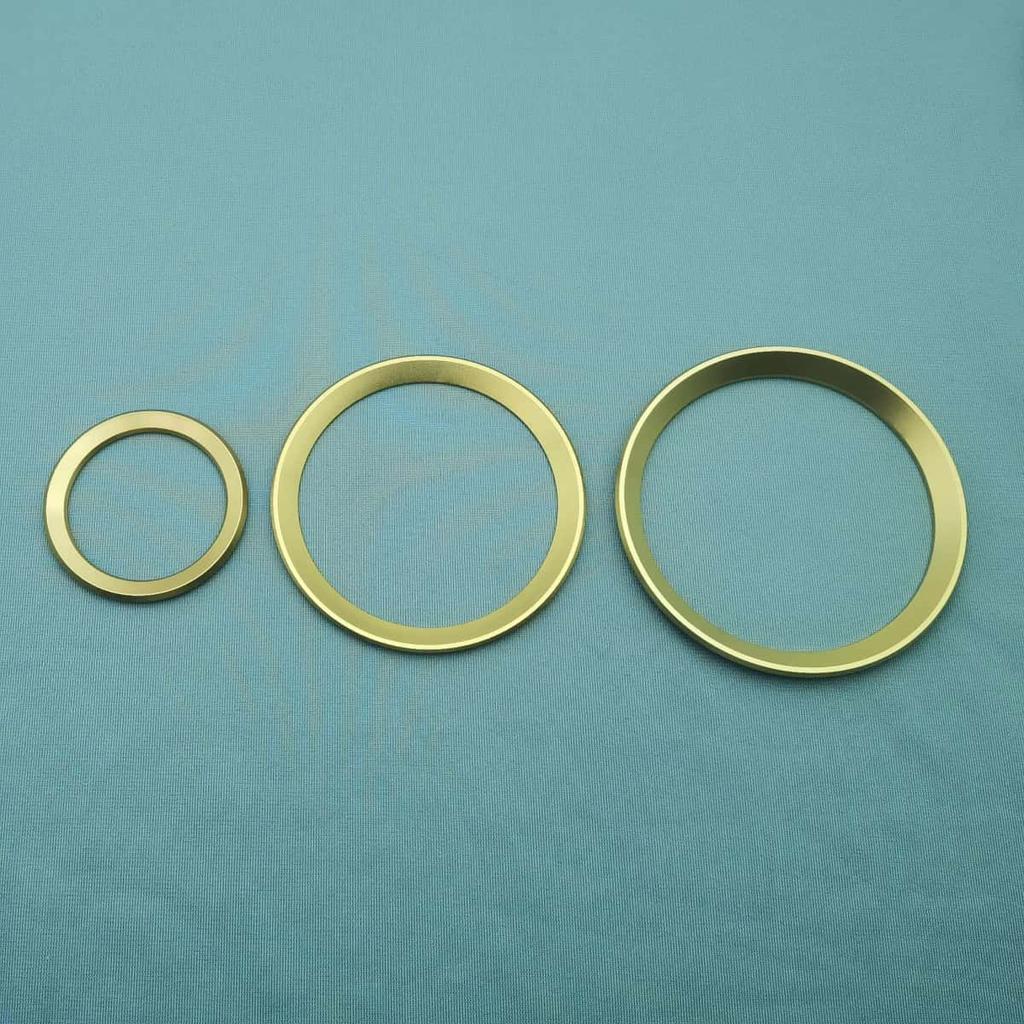 1Pc 3D Aluminum Car Steering Wheel Front Rear Black Emblem Badge Surrounding Ring Sticker for 45mm Logo/74mm Logo/82mm Logo