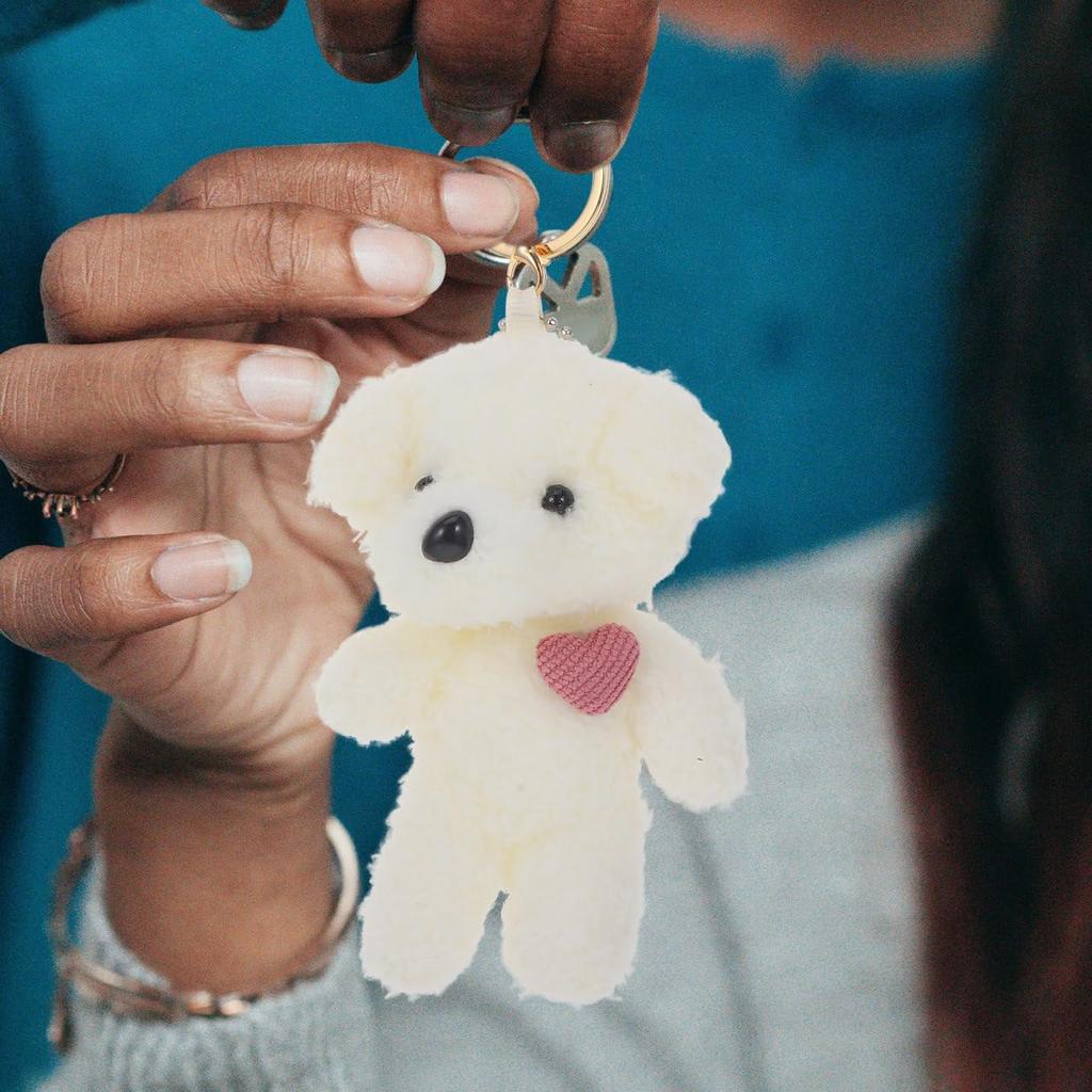EXCEART Plush Puppy Keychain, Fluffy Dog Keychain, Dog Pendant, Door, Mini Dog Toy, 2-Piece Set