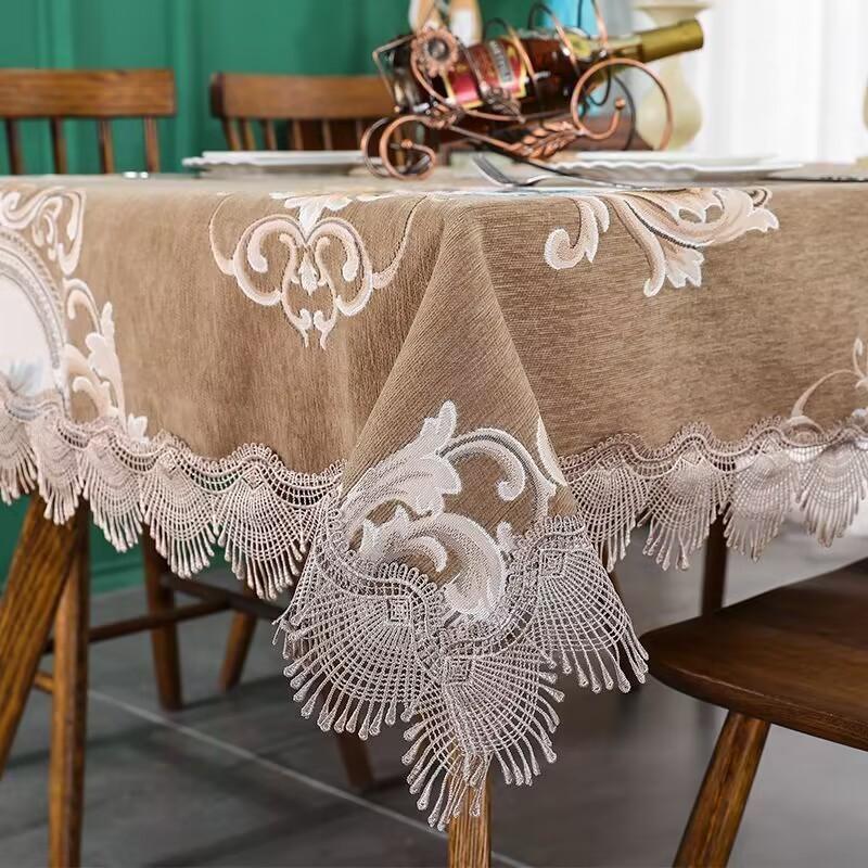 

Proud Rose European Lace Tablecloth Table Runner Rectangle Decor Table Cover Household Chair Cushion Chair Cover 1 Piece 60x60cm Square