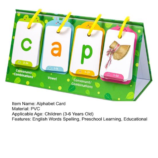 129Pcs/Set Visual Words Flash Cards Alphabet ABC English Words Spelling Shape Recognition Preschool Learning Educational Cognitive Flashcard Toddlers