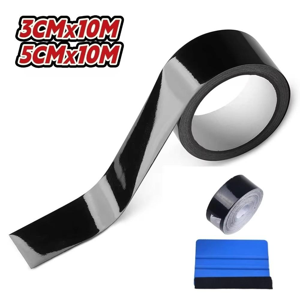 Gloss Black Vinyl Wrap Strip Self Adhesive Car Protection Film Car Wrap Tape Bicycle Accessories