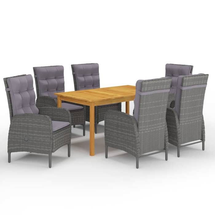 VidaXL Ensemble de Salle à Manger de Jardin 7 pcs Table et Chaises de Repas de Patio Mobilier à Dîner de Terrasse Mobilier 3067775