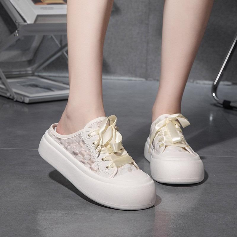 New Half-slipper Thick-soled Big-headed Board Shoes and Casual Perforated Sponge Shoes