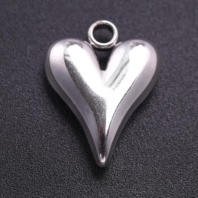 6pcs/Lot Classic Stainless Steel Heart Charms For Jewelry Making Bracelets Earring Necklace Pendant Love Material Girl Breloques