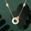 Exquisite Jade Koi Necklace: Retro Chinese Style Silver-Plated Inlaid Jade Clavicle Chain
