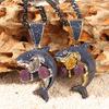 Boxing Shark Zircon Pendant Gun Black Cuban Chain Versatile Personality Necklace Accessories Men