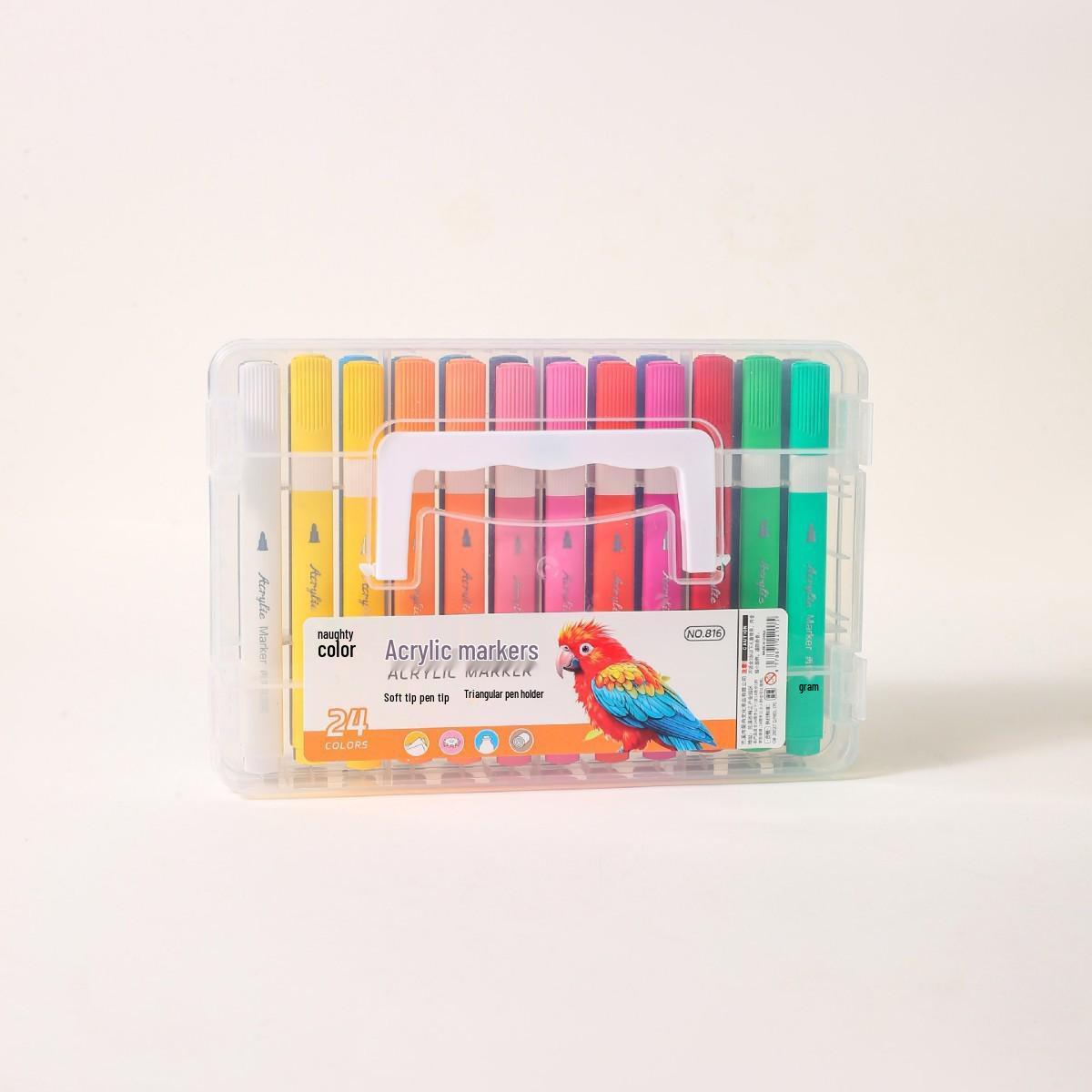 Acrylic Markers for Kids - Easy Washable, Non-Bleeding, Stackable Watercolor Pens for Primary Students