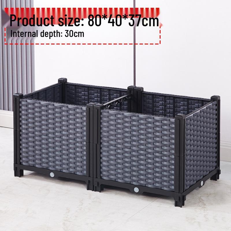 Large Plastic Flower and Vegetable Planting Box for Balcony, Courtyard, or Rooftop Gardens