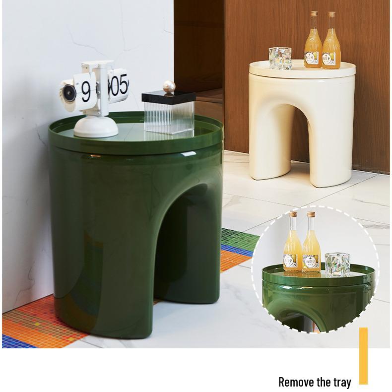 Nordic Designer Low Stool & Tray Table for Small Living Rooms