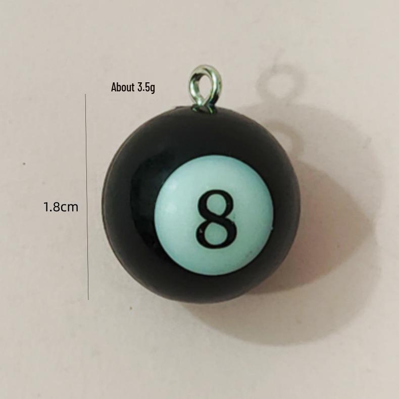 2.5cm Personalized Black 8 Ball Keychain Pendant - Billiards Simulation, Small Gift in Stock