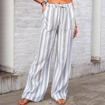 Spring Summer Women's Pants Fashion Loose Striped Printed Casual Pants Women