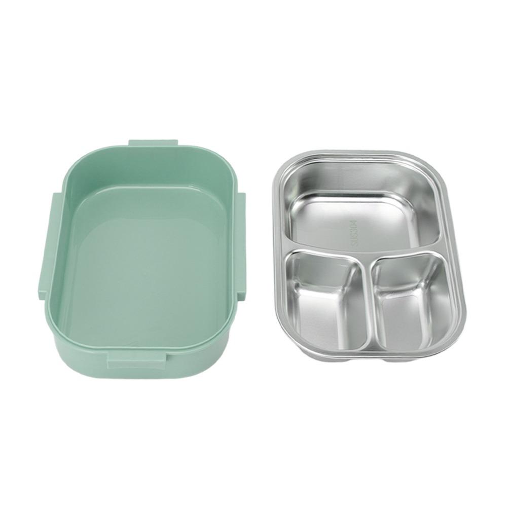 304 Stainless Steel Compartment Lunch Box 3 Compartment Thermal Lunch Box For Office