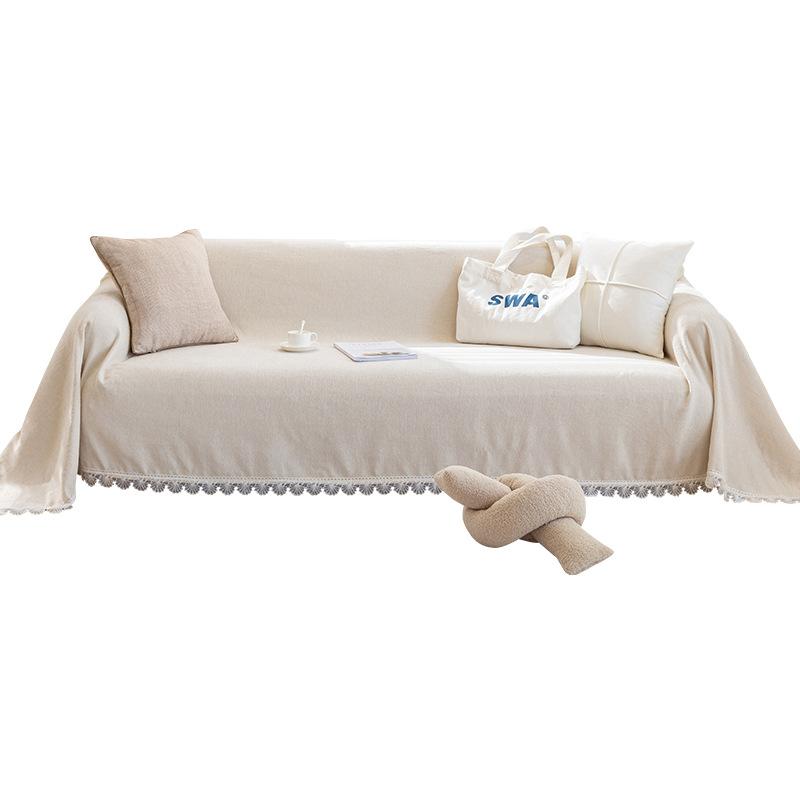 White Chenille Sofa Cover Cloth Simple Modern Four Seasons Universal Cushion Ins Wind Cat Scratch Sofa Cover