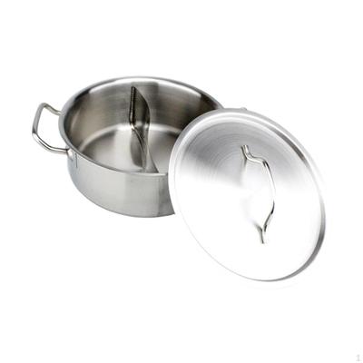 Divided Hotpot Shabu Pot Made of Stainless Steel with Insert Double Flavor Selection Soup