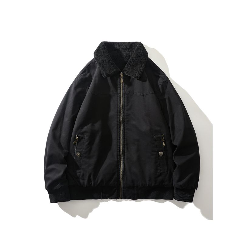 American Retro Heavy-Duty Pure Cotton Fleece-Lined Thick Flight Jacket for Men, Winter Foreign Trade Men's Short Cotton Coat