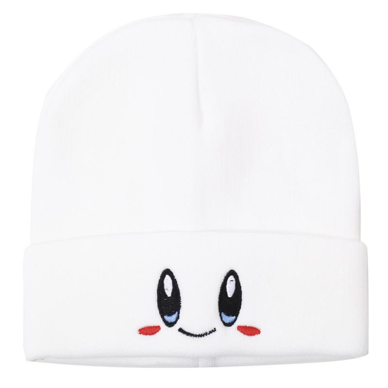 Simple Hat Knit With Big Eyed Smiling Face Embroidery Design For Outdoor Daily