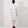 Aishangchen 2024 Women's White Slim Fit Summer Work Dress with Short Sleeves
