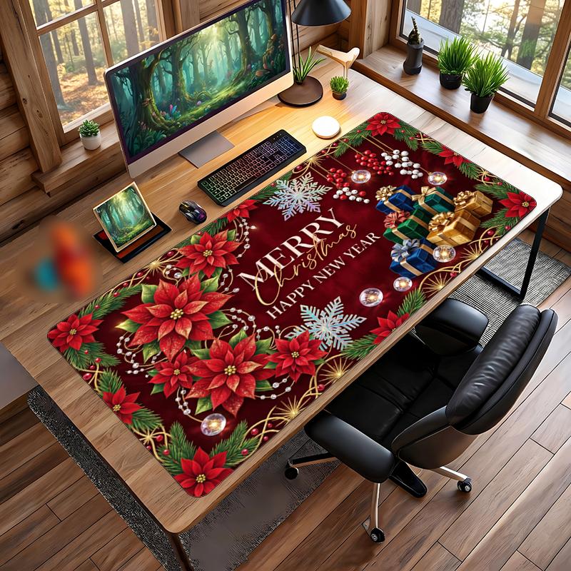 Christmas Printed Mouse Pad Non Slip Desk Mat For Office Gaming Home Use Holiday Gift