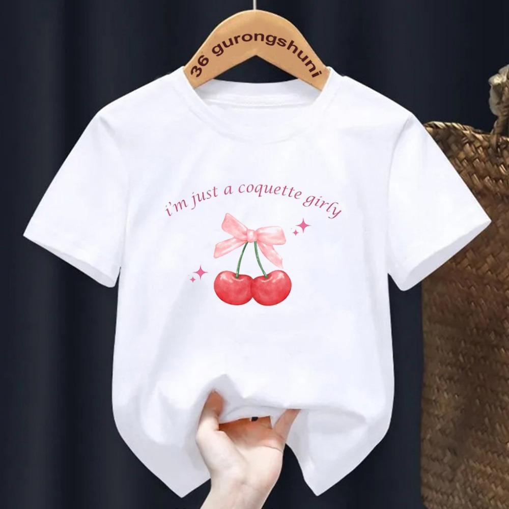 Fete de vară cu mânecă scurtă tricou copii top Toddler moda bowtie imprimare O-neck mânecă scurtă tricou copii haine de culoare bomboane
