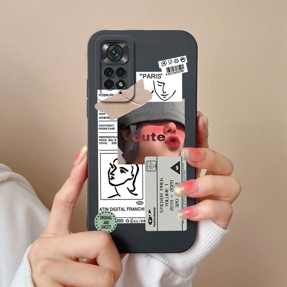 For Xiaomi Redmi Note 11S Cases Cartoon Liquid Silicone Full Coverage Anti Drop Shell For Xiaomi Redmi Note11S 11 S Coque Capa