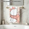 Pink Bow Bunny Biu Print Towel, Quick Dry Absorbent Soft Shower Towel