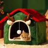 Christmas Cat House Winter Warm Cat Sleeping Nest Homemade kitten Puppy Nest Soft Plush Pet Supplies for Playing Resting