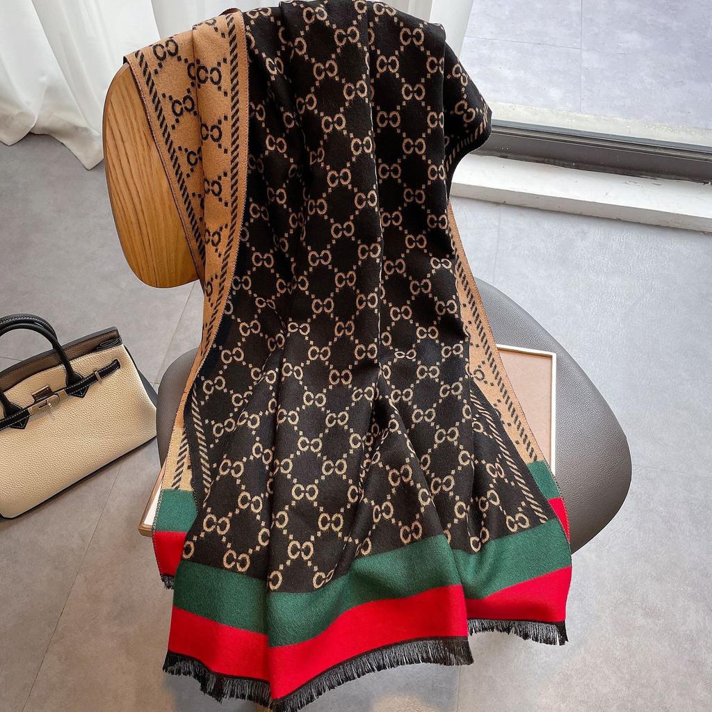 Light Luxury High-End Air Conditioner Shawl With Women'S Imitation Cashmere Jacquard Scarf Versatile Fringed Warm Scarf