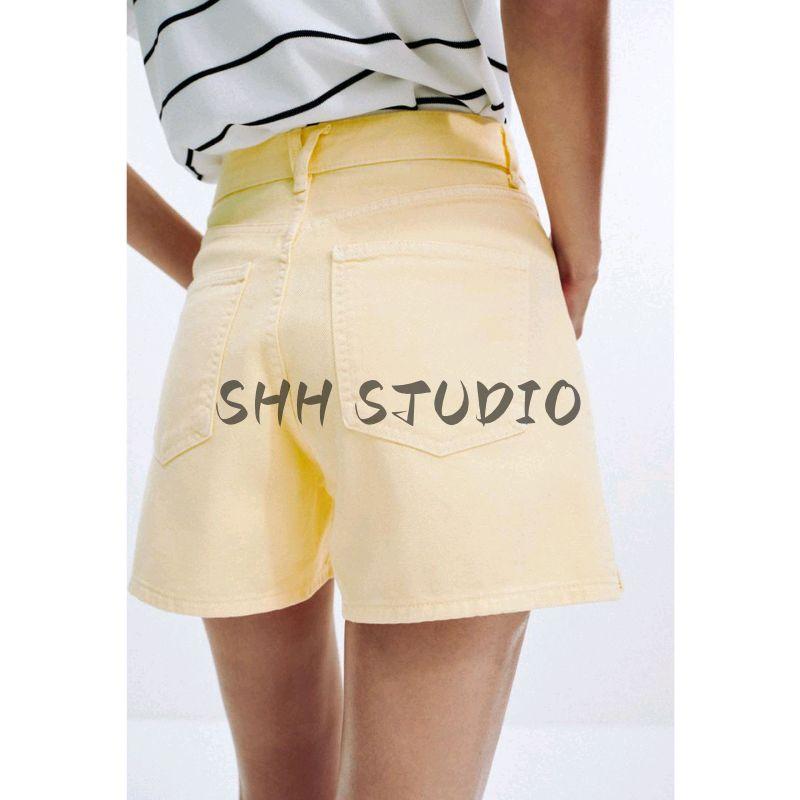 Summer New Product Women's Clothes Fashion Fashion Casual Asymmetric Design High Waist A- line Denim Shorts 5862151