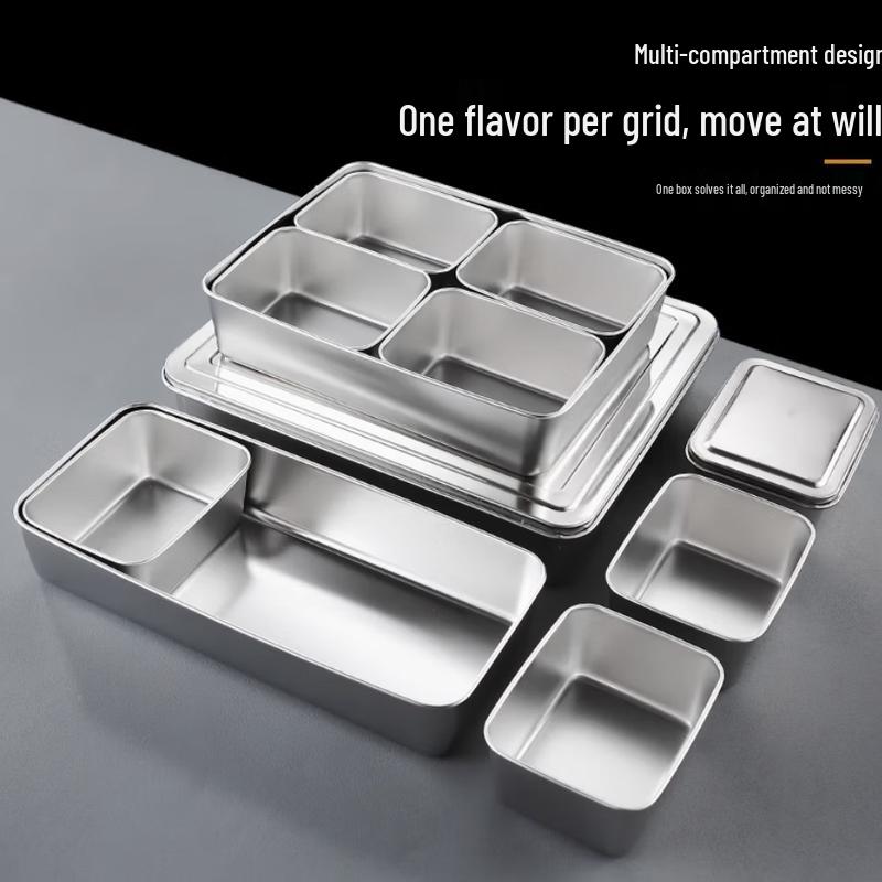 Commercial Stainless Steel Multi-Compartment Seasoning Box