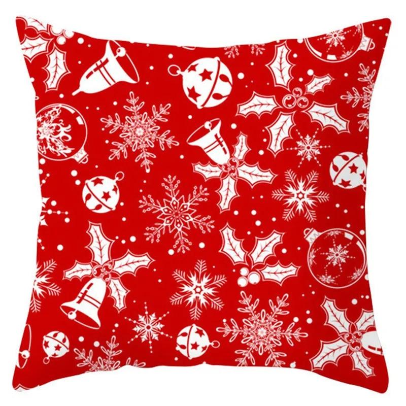 Christmas Decoration Pillow Cover Christmas Hat Christmas Tree Santa Elk Text Gift Gingerbread Man Sofa Home Decor Pillow Cover