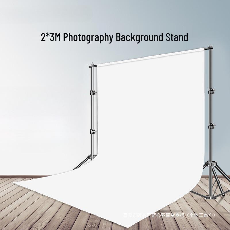 2x3 Meter Photography Background Stand with Black Light-Absorbing Cloth, Studio Props, and White Cloth for Shooting