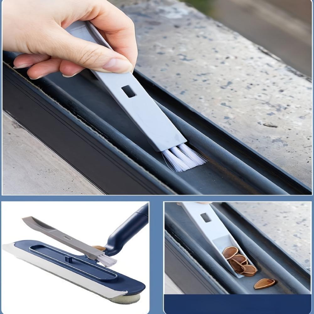 A 2-in-1 Window Cleaner with An Extendable Rod, Featuring A 180° Rotatable Head on Both Sides, Suitable for Glass, Floors, Walls, and Mirrors