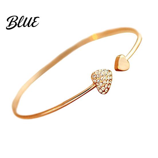 Adjustable Love Charm Bracelet Women Bracelet Opening Fit Lightweight Rhinestone