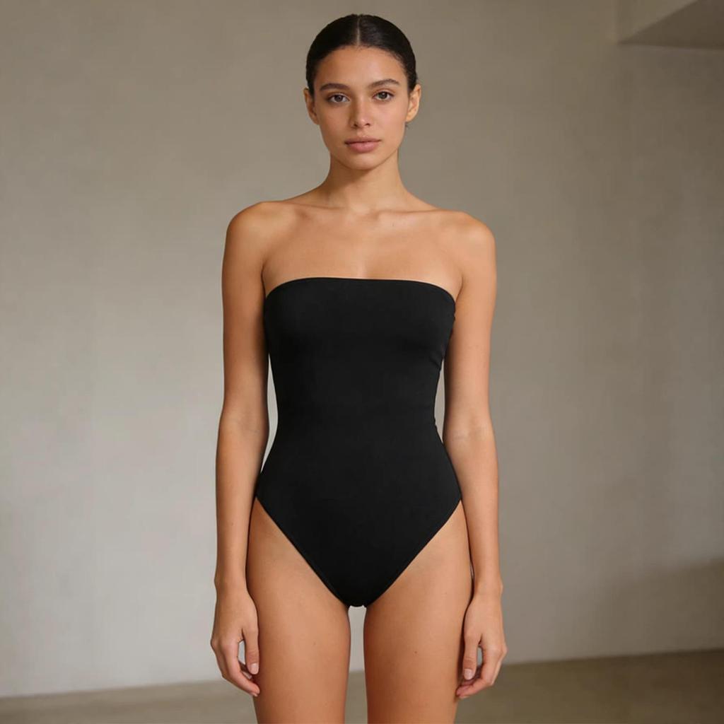 Women's Strapless Slimming Bodysuit with Shaping Swimsuit Design
