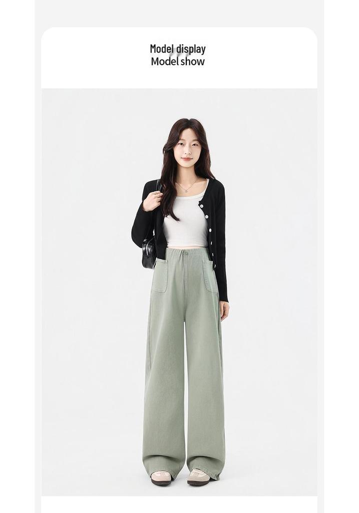 High-Waisted Maternity Straight-Leg Pants - Trendy, Versatile, Loose Korean Style for Spring & Autumn