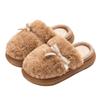 Fashion Platform Fluffy Slippers Women House Flats Cute Bowknot Designer Winter Shoes Girls Fashion Plush Casual Footwear Elegant Indoor