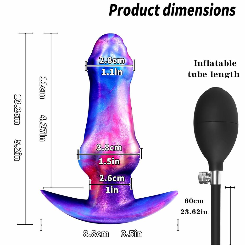 New Colorful Liquid Silicone Anal Plug – Realistic Phallic Design, Suitable for Anal Play and Masturbation (BDSM/Adult Toy #S)