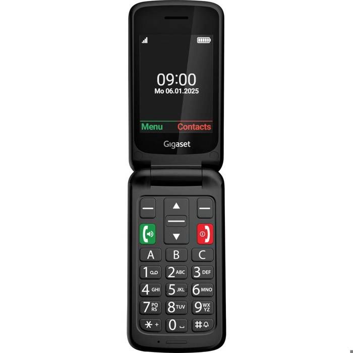 Gigaset GL595 Téléphone Portable Touche SOS, Protégé Contre Les Projections D'eau, Protégé Contre La Poussière Noir