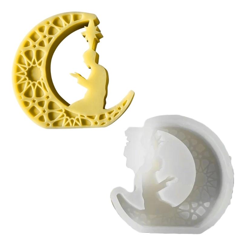 

Silicone Candle Moulds Soap Making Molds Moon Shape Hand-Making Supplies for Creative Jewelry and Ornament Making