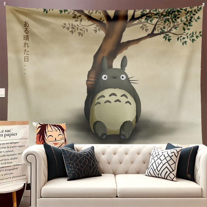 

Totoro Miyazaki Hayao Cartoon Healing Anime Background Cloth Hanging Cloth Ins Bedroom Dormitory Living Room Decoration Tapestry 74x94cm(29x37in)