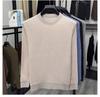 Men's Velvet Knitted Round Neck Sweater - Thick Warm Base Layer for Autumn/Winter.