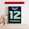 Seattle Seahawks Personalized Text Diamond Painting Round Diamond Mosaic Rhinestones Diamond Embroidery Craft Kit Wall Decor Without Frame