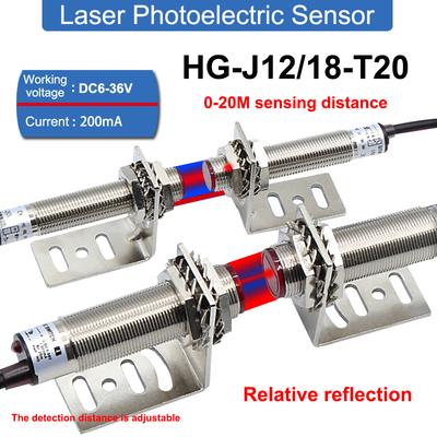 Laser Relativreflexions-Lichtschranke HG-J12/18 T20 M12/M18 0-20M Erfassungsabstand Infrarotsensor