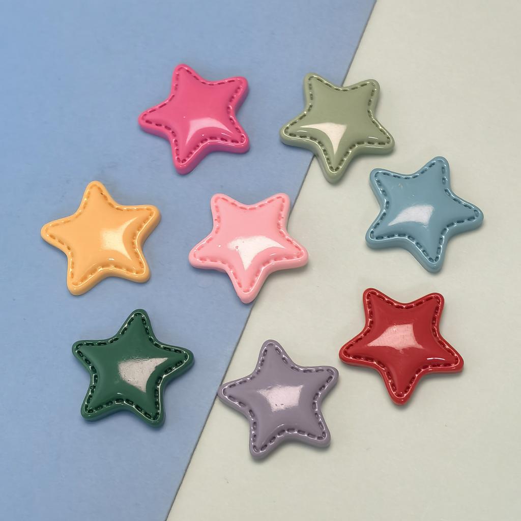 100pcs Mini Kawaii Cute Star Flat Back Cabochons Scrapbook Diy Party Hairpin Accessories Home Decoration Craft