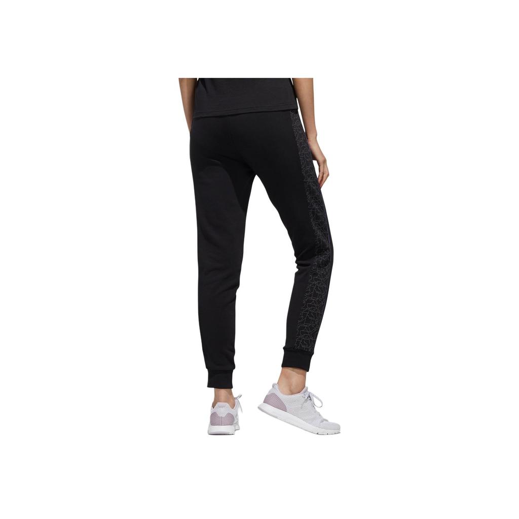 Adidas Neo Solid Color Casual Knitted Sports Pants Women Pants Black FU3910