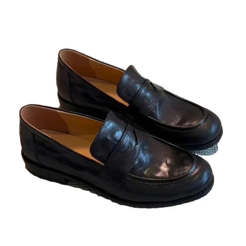 Fashion Women Flats Loafers Shoes Leather Designer Retro Shoes 2025 Trend Autumn Classic Shoes Women New Walking Dress Femme Zapatillas