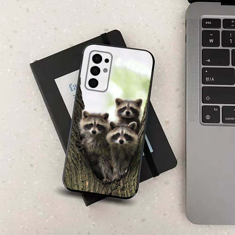 Cute R-Raccoon For Samsung Galaxy A53,31,52,72,41,Note,J7,8,9,5G,22,73,32,71, Soft Black Silicone Case