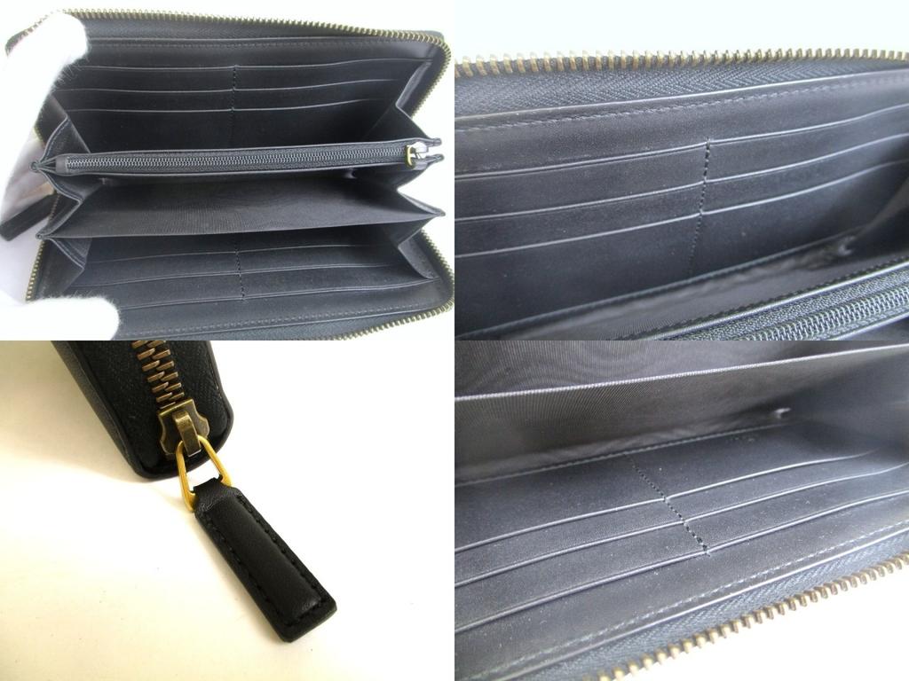 Authentic GUCCI Black Leather Snake Motif Round Zip Long Wallet #a872  Refurbished