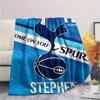 Spurs Logo Print FlAannel Blanket, High Quality Comfortable for All Seasons, Home Decor, Warmth and Comfort